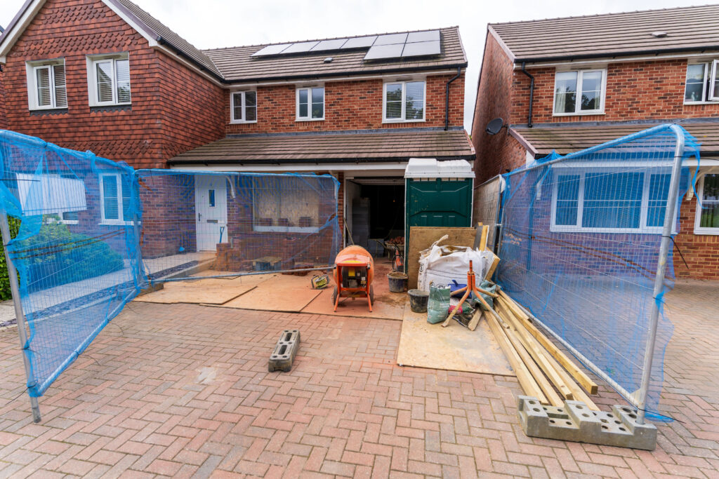 Unicorn Way, Burgess Hill: renovation, converting a garage into a children’s playroom with dining-area extension.