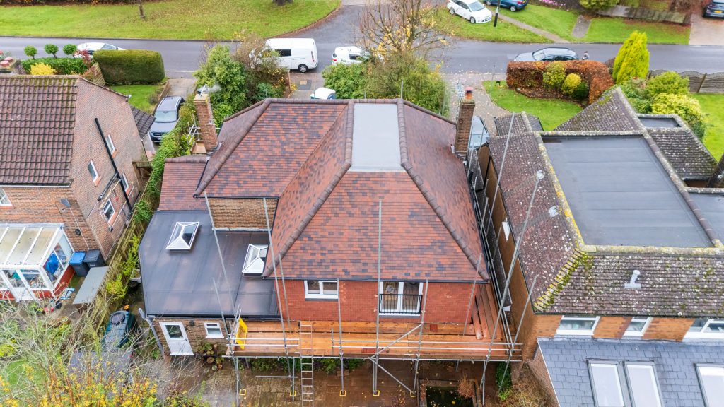 Timber frame extension and full re-roof project
